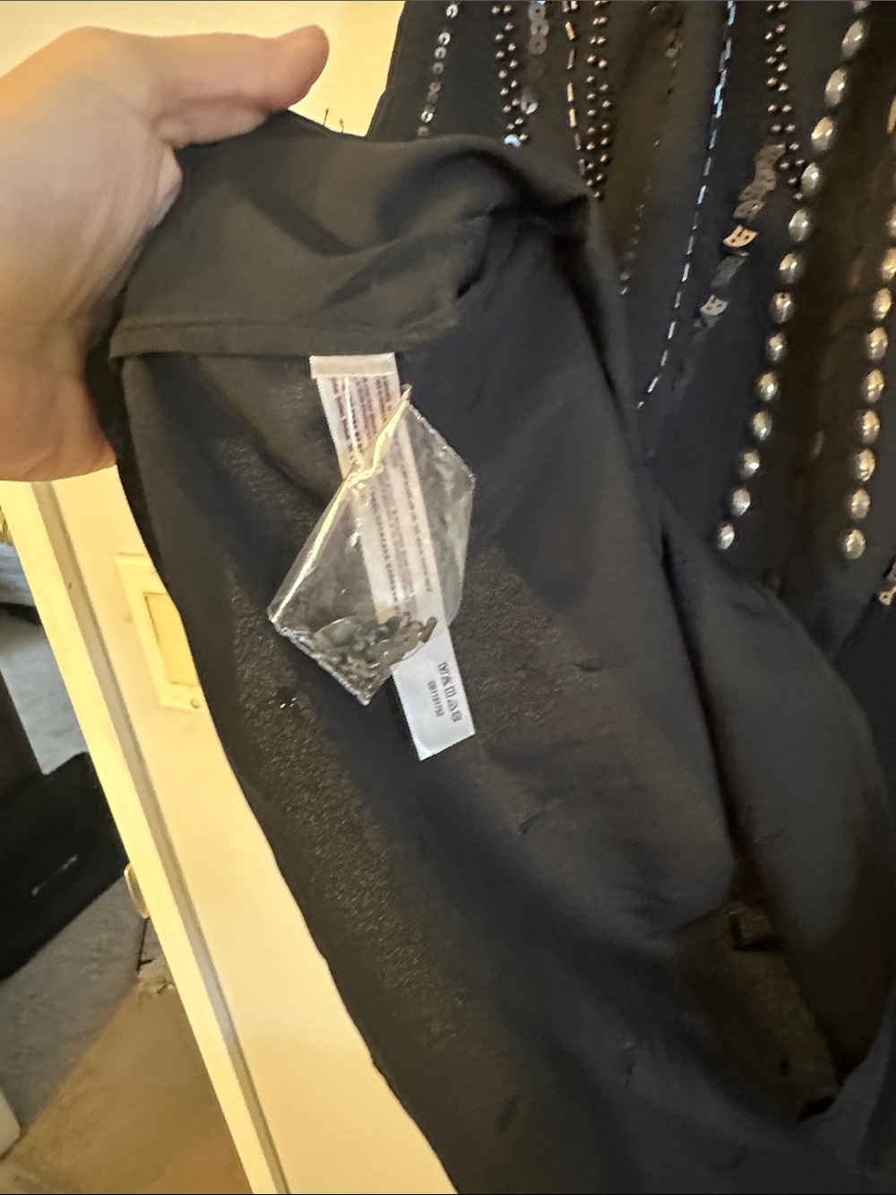 Free People Black Beaded Mini Dress - Picture 6 of 7